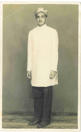 Young Professor Topan in the sherwani and pagri that he wore to the Takht Nashini ceremony.