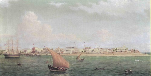 Zanzibar Harbour, 1878, painting by Charles Porter Brown.