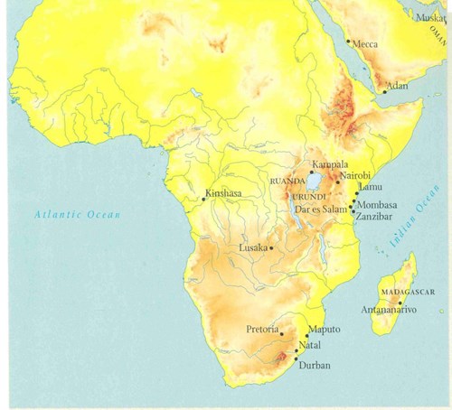 Map of Ismaili Settlement in Africa